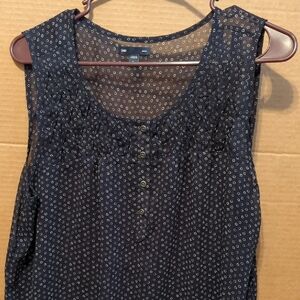 GAP Navy Sleeveless Blouse with Pattern